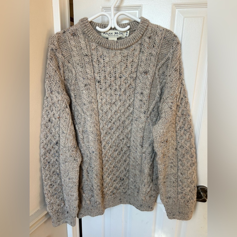 Aran Mor Unisex Kildare Merino Wool Crew Neck Sweater Skiddaw